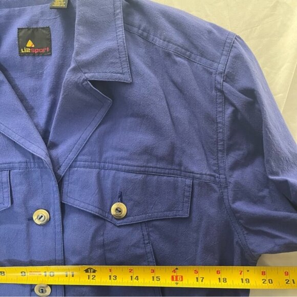 Vintage 80s Lizsport Blue Cotton Bomber Jacket Made in Yugoslavia M - Picture 5 of 9